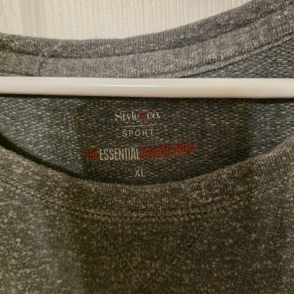 Style & Co Sport The Essential Sweatshirt XL Monochrome Gray and Blue - Picture 2 of 3